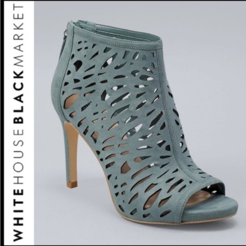 WHBM Stacey Wintergreen Bootie Heels